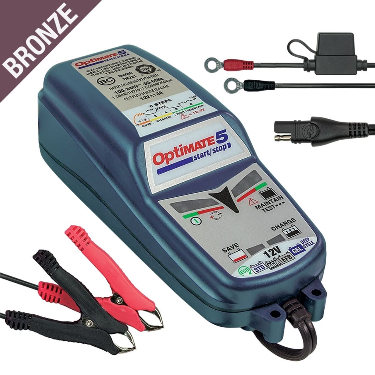 Optimate 5 Stop Start Bronze 4A 12V Battery Charger Optimiser